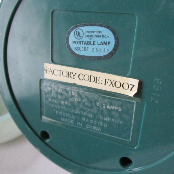 Vintage 90's Mid Century Look Tensor Atomic Eyeball Lamp Light Avocado BlueGreen - Picture 6 of 6